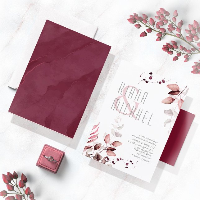 Dreamy Foliage Boda Burgundy ID817 (Subido por el creador)