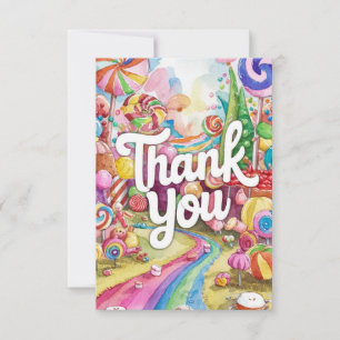 Dreamy Little Candyland tarjeta de agradecimiento