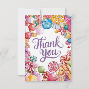 Dreamy Little Candyland tarjeta de agradecimiento