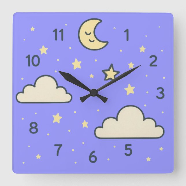 Dreamy Sky - Diseño del reloj de pared de la habit (Anverso)