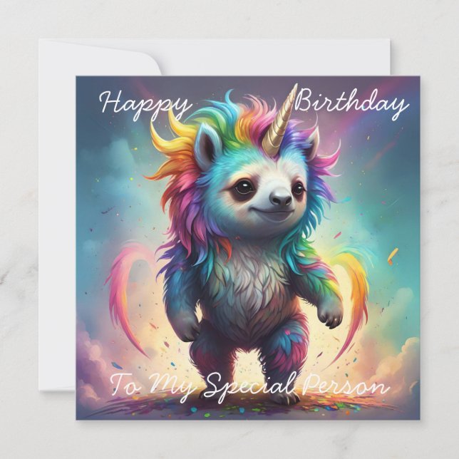 Dreamy Slothicorn: Una fantasía de un bebé arcoiri (Anverso)