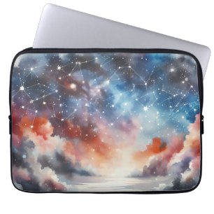 Dreamy Watercolor Night Sky Laptop Funda