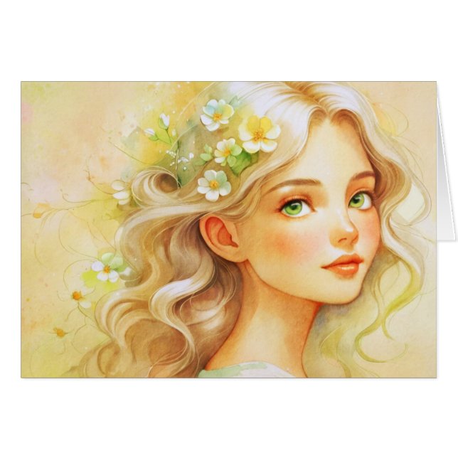 Dreamy watercolour  portrait  (Anverso (Horizontal))