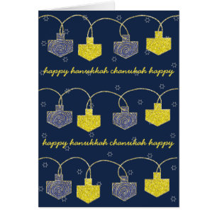 "Dreidel Banner" Tarjeta Hanukkah con sobre
