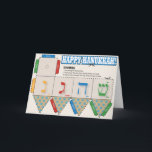 Dreidel Feliz Hanukkah Tarjeta de felicitación<br><div class="desc">Diy Dreidel Happy Hanukkah Greeting Card - Presentando una carta fantástica que se transforma en el tradicional juego dreidel. Diseñado en el espíritu de Hanukkah, todo lo que necesitas es un par de tijeras y pegamento y estás listo. Esta innovadora y astuta carta le proporcionará mucha diversión a los niños....</div>