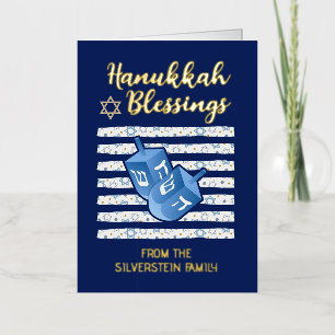 Dreidel Personalizado con Rayas para Hanukkah Fami