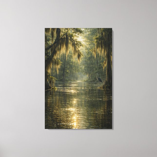 Drifting Morning | Cypress Marsh | Arte en Lienzo (Anverso)