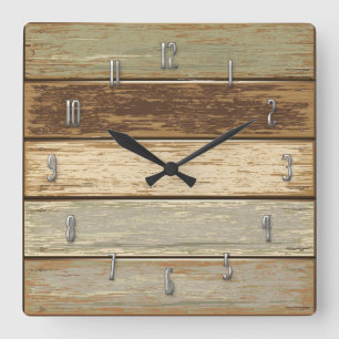 Driftwood en reloj de pared verde oliva