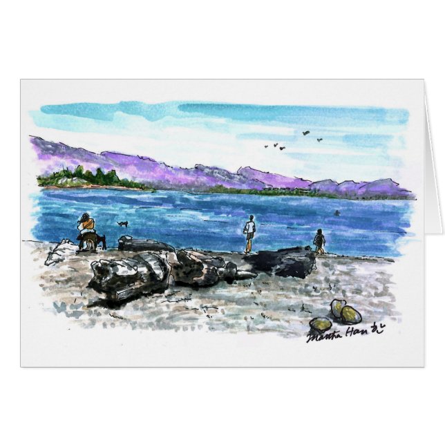 Driftwood y océano (Anverso (Horizontal))