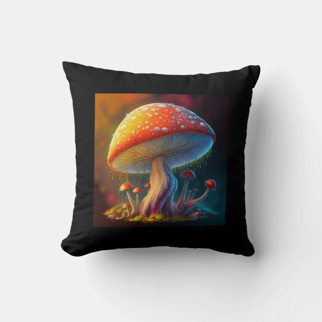 Drippy Amanita Muscaria Cojín decorativo (Anverso)