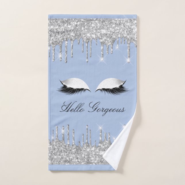 Dris Efecto Purpurina Lashes azules Hola (Toalla de mano)