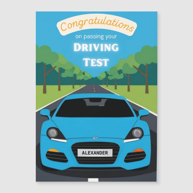Driving Test Passed Congratulations Magnetic Card (Anverso)