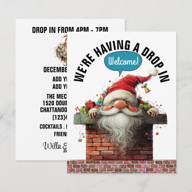 DROP EN tarjeta de vacaciones plana (Anverso / Reverso)