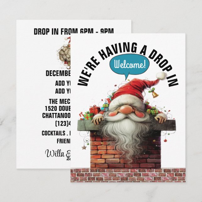 DROP EN tarjeta de vacaciones plana (Anverso / Reverso)