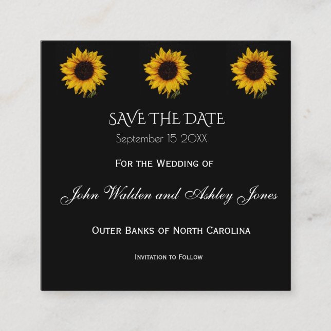 Dropletas De Girasol Todo En Una Invitación De Bod (Anverso)