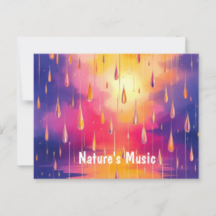 Droplets de lluvia Watecolor postal colorida