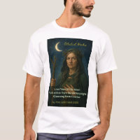 Druida mujer y poema en camiseta