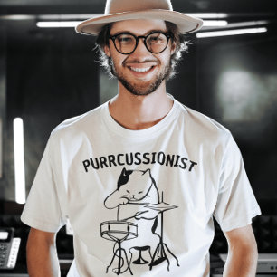 DRUM, CAT DRUMMER FUNNY PUN camiseta