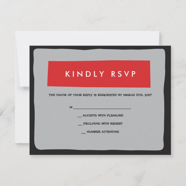 DRUMMER Bar Tarjeta de respuesta de invitación Mit (Anverso)