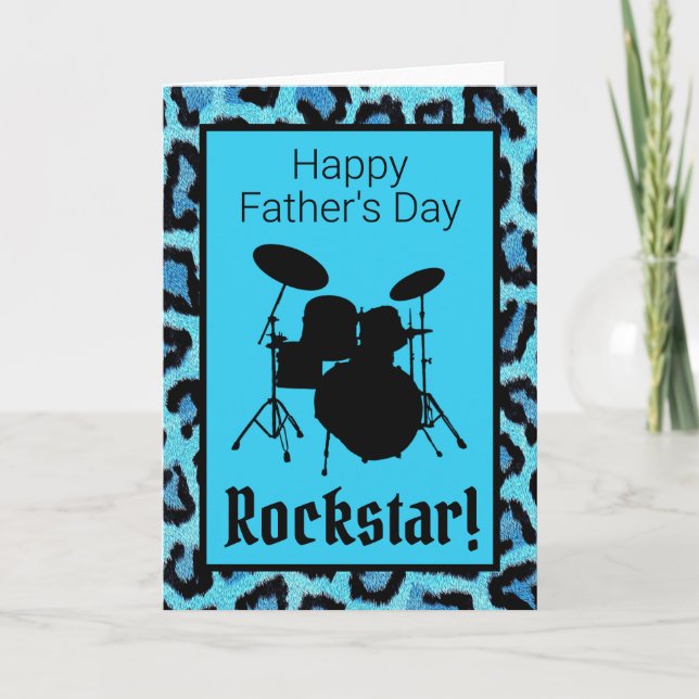 Drums Rockstar, músico de tarjetas del día del pad (Anverso)