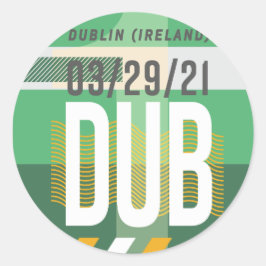 Dublín - Etiqueta de viaje pegatina redonda