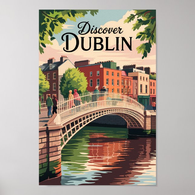 Dublín Irlanda Ilustracion Viajes de arte (Frente)