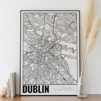 Dublín Irlanda Mapa Minimalista arte