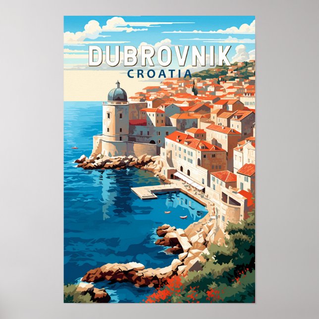 Dubrovnik Croacia Viajes Arte Vintage (Frente)