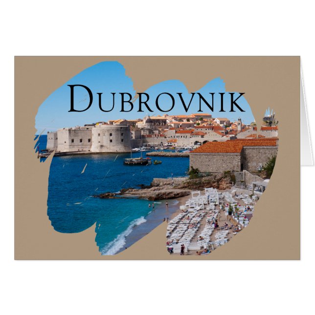 Dubrovnik: Vistas a la playa y al casco antiguo (Anverso (Horizontal))