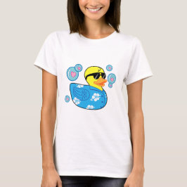 Ducado de goma en camiseta hawaiana con burbujas