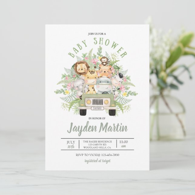 DUCHA ANIMAL SAFARI, BABY SHOWER, DUCHA ANIMAL (Anverso de pie)