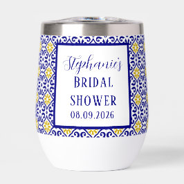 Ducha azul mediterránea azul de azulejos portugues