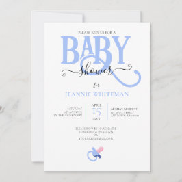 DUCHA AZUL PARA NIÑOS CON INVITACIÓN DE PACIFIER