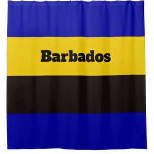 Ducha Bandera de Barbados Colores de banda Cortina de du