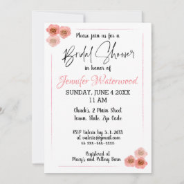 DUCHA BRIDAL CON Invitación A ROSAS