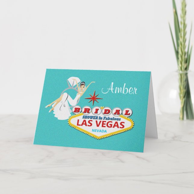 Ducha BRIDAL personalizada Tarjeta Las Vegas (Anverso)