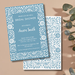 DUCHA BRIDAL TALAVERA FLORES AZULES Invitación