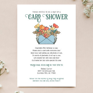 Ducha con tarjeta de flores de bonito por correo C