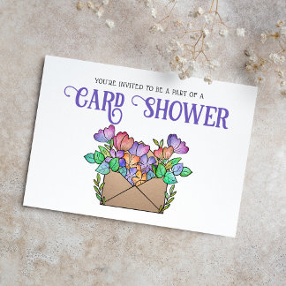 Ducha con tarjeta de flores de bonito por invitaci