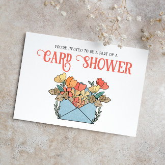 Ducha con tarjeta de flores de bonito por invitaci