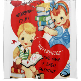 Ducha corazones rojos vintage cortina de lluvia blanca