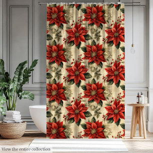 Ducha Cortina de acuarela de Navidad con elegancia rústi