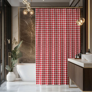 Ducha Cortina de Baño de Tartán Rojo Negro Regalo para s