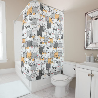 Ducha Cortina de Baño HELLO AND LOVELY CATS