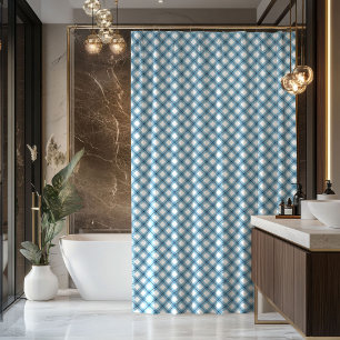 Ducha Cortina de baño masculina a cuadros azules idea de