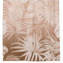 Cortina de baño tropical Mocha Boho