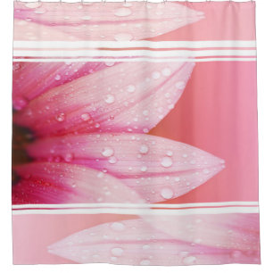 Ducha Cortina de ducha/flor rosa con gotas de abrigo