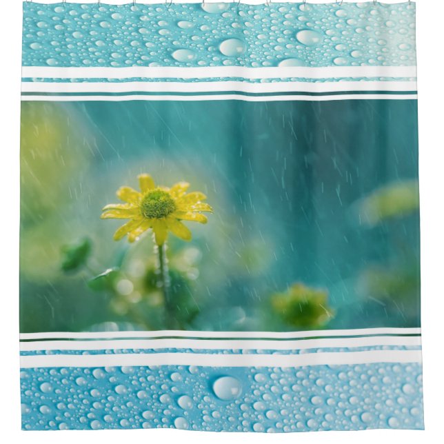 Ducha Cortina de ducha/flores silvestres con lluvia (Anverso)