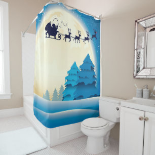 Ducha Cortina de ducha/Santa y Sleigh