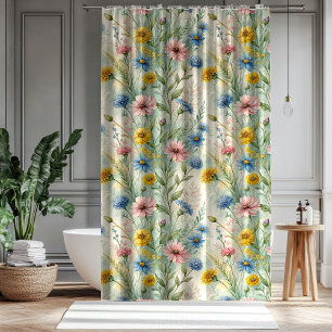Ducha Cortina de flores silvestres pastel regalo de aniv